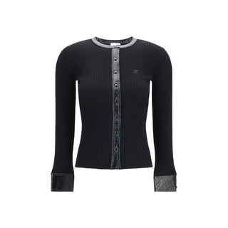 Courrèges Vinyl and Knit Cardigan