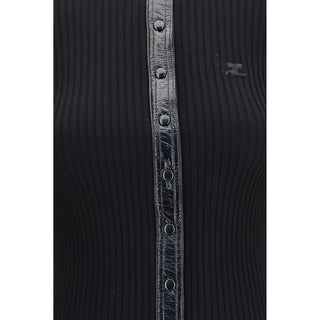 Courrèges Vinyl and Knit Cardigan