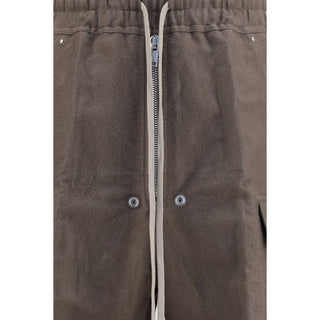 Rick Owens Gray Ramie Cargo Pants