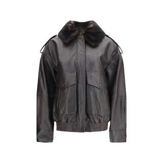 Loulou De Saison Brown Calf Leather Bomber