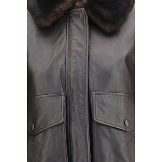 Loulou De Saison Brown Calf Leather Bomber