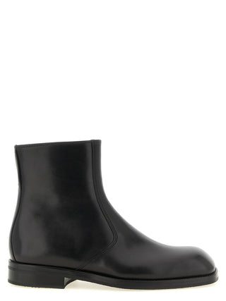 Lemaire Black Lamb Leather Ankle Boots