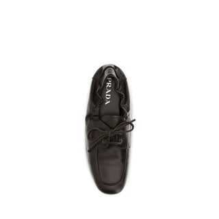 Prada Brown Calf Leather Bos Taurus Slip-On Loafers