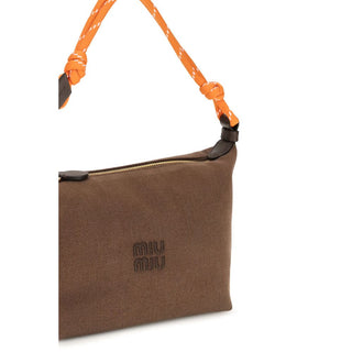 Miu Miu Logo-Embossed Cotton Shoulder Bag