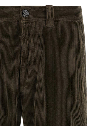 Stone Island Gray Cotton Casual Pants