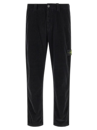 Stone Island Black Cotton Casual Pants