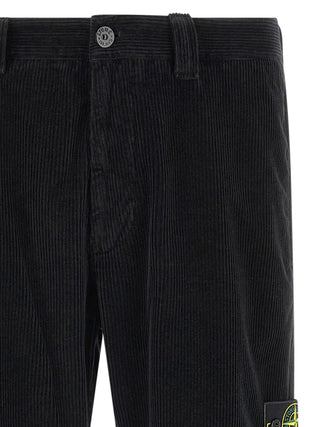 Stone Island Black Cotton Casual Pants