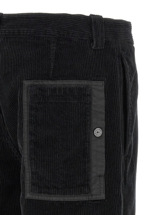 Stone Island Black Cotton Casual Pants