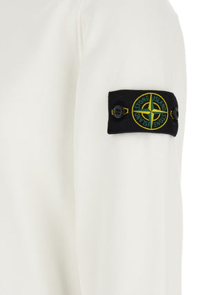 Stone Island White Cotton Sweatshirt