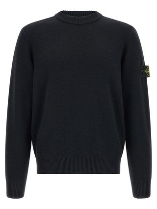 Stone Island Blue Virgin Wool Cardigan