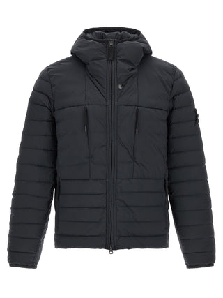 Stone Island Blue Polyamide Full-Length Jacket