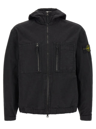 Stone Island Black Cotton Shell Jacket
