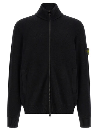 Stone Island Black Virgin Wool Cardigan