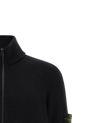 Stone Island Black Virgin Wool Cardigan