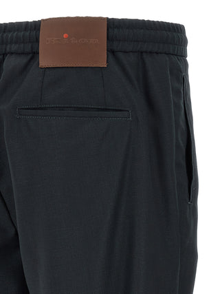 Kiton Blue Wool Pants