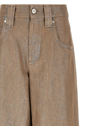 Brunello Cucinelli Beige Cotton Relaxed Fit Jeans