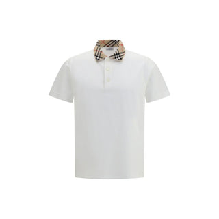 Burberry White Cotton Polo Shirt