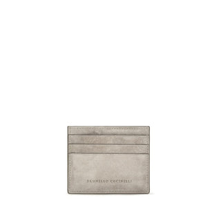 Brunello Cucinelli Gray Calf Leather Wallet