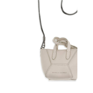 Brunello Cucinelli Beige Calf Leather Shoulder Bag
