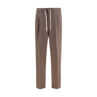 Brunello Cucinelli Brown Linen Casual Pants
