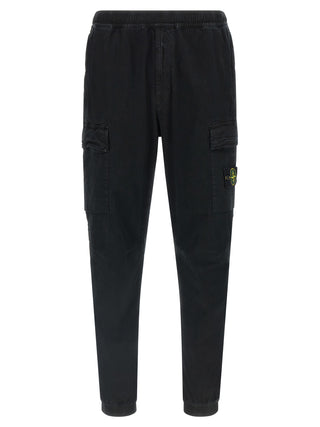 Stone Island Black Cotton Cargo Pants