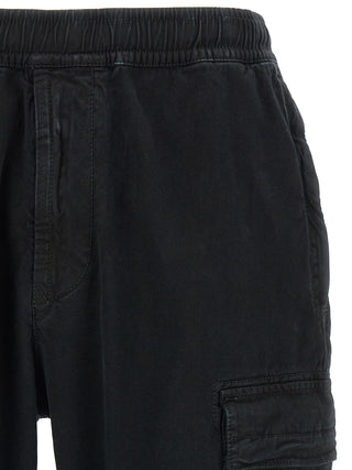 Stone Island Black Cotton Cargo Pants