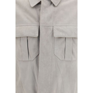 Brunello Cucinelli Beige Leather Leather Jacket