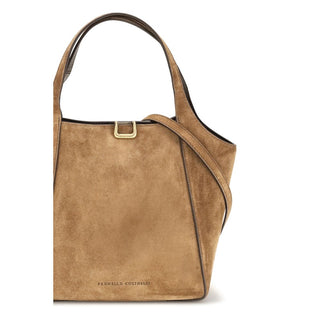 Brunello Cucinelli Beige Calf Leather Shoulder Bag