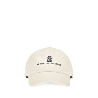 Brunello Cucinelli White Silk Cap (Baseball Hat)