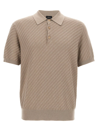 Brioni Beige Cotton Polo Shirt