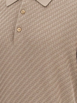 Brioni Beige Cotton Polo Shirt