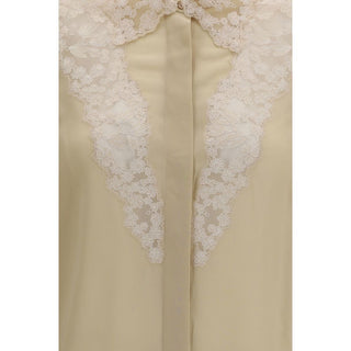 Fendi Beige Silk Dress Shirt