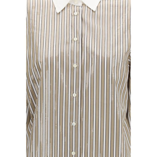 Brunello Cucinelli Beige Cotton Pattern Shirt