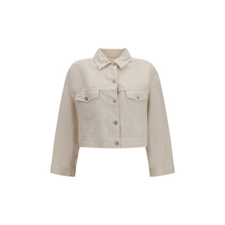 Brunello Cucinelli White Cotton Denim Jacket