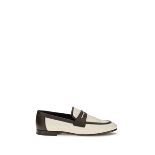 Brunello Cucinelli Beige Polyamide Slip-On Loafers