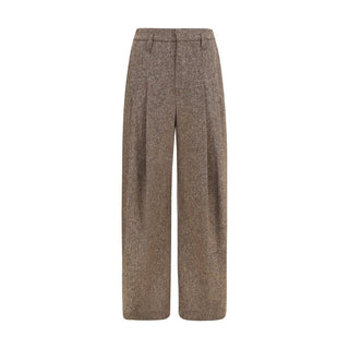 Brunello Cucinelli Monili-Detail Wool Palazzo Pants