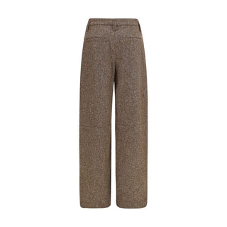 Brunello Cucinelli Monili-Detail Wool Palazzo Pants