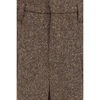 Brunello Cucinelli Monili-Detail Wool Palazzo Pants