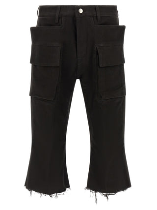 Rick Owens Black Cotton Cargo Pants