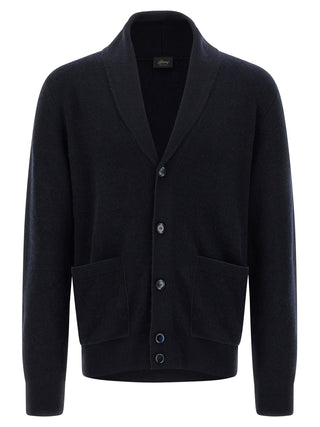 Brioni Blue Cashmere Cardigan
