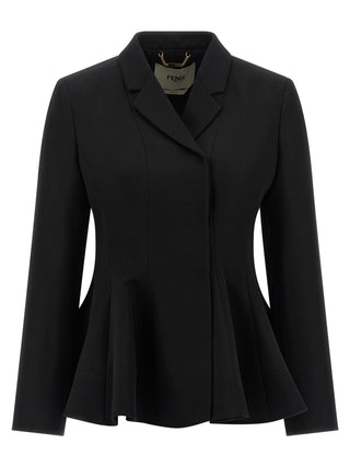 Fendi Black Virgin Wool Blazer