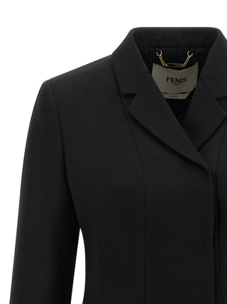 Fendi Black Virgin Wool Blazer