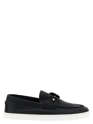 Christian Louboutin Black Calfskin Slip-On Loafers