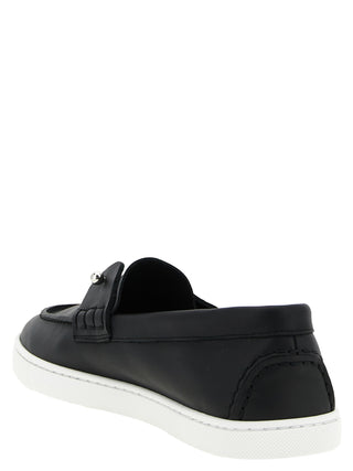 Christian Louboutin Black Calfskin Slip-On Loafers