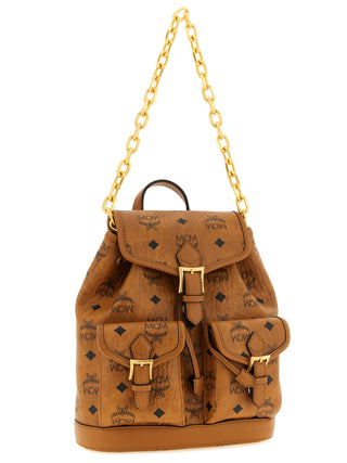 MCM Brown Polyurethane Backpack