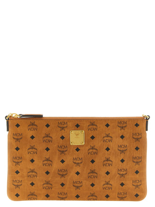 MCM Brown Polyurethane Clutch Bag