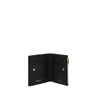 Saint Laurent Black Calf Leather Wallet