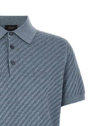 Brioni Blue Cotton Polo Shirt