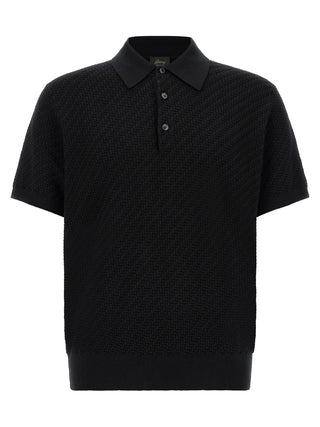 Brioni Black Cotton Polo Shirt