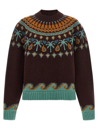 Alanui Brown Virgin Wool Cardigan